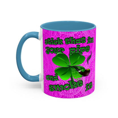 celtics logo - Accent Mug (pink swirl)