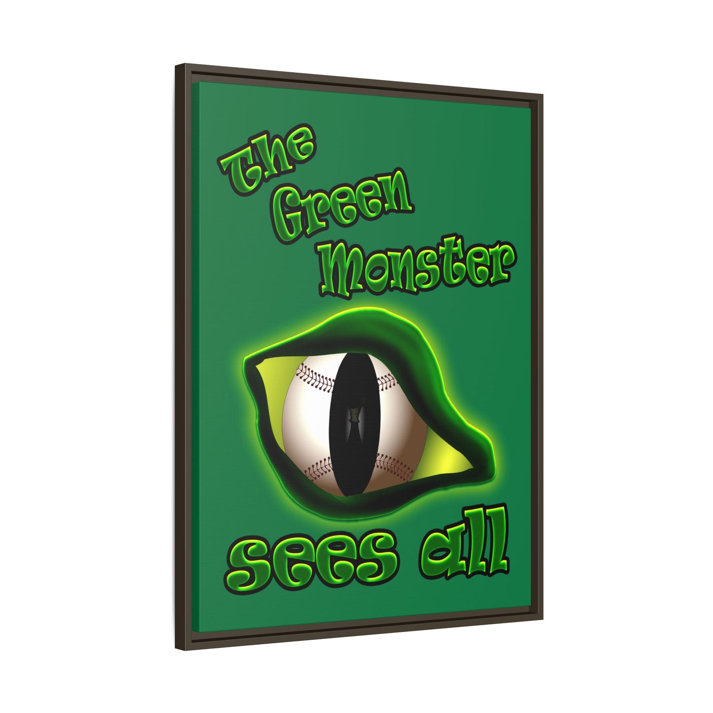 green monster - framed canvas art (dark green)