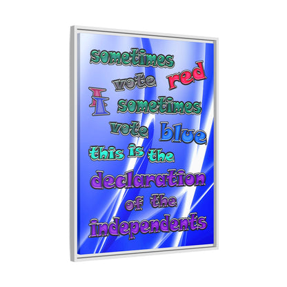 declaration of the independents - framed canvas art (blue-white wave)