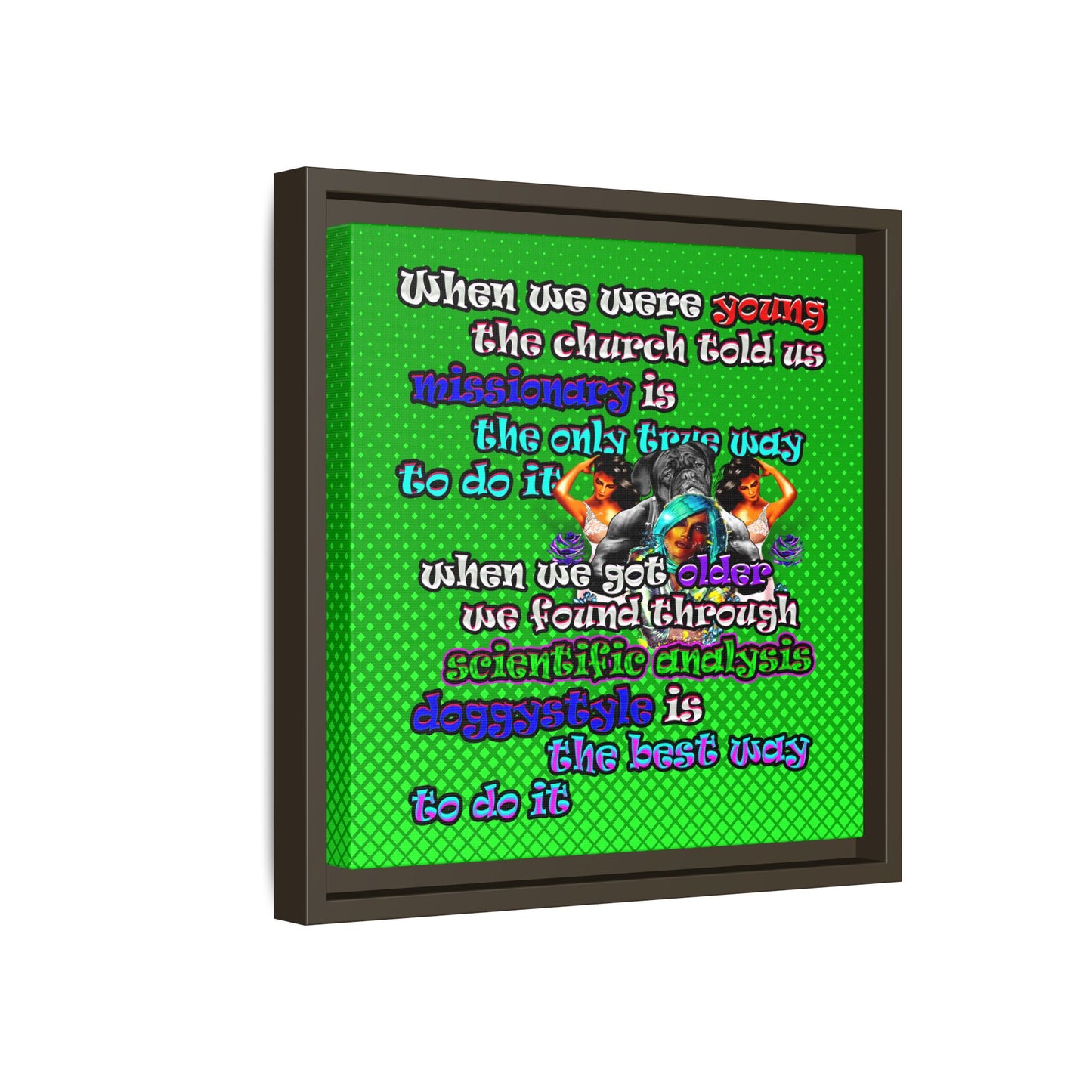 doggystyle - framed canvas art (logo green)