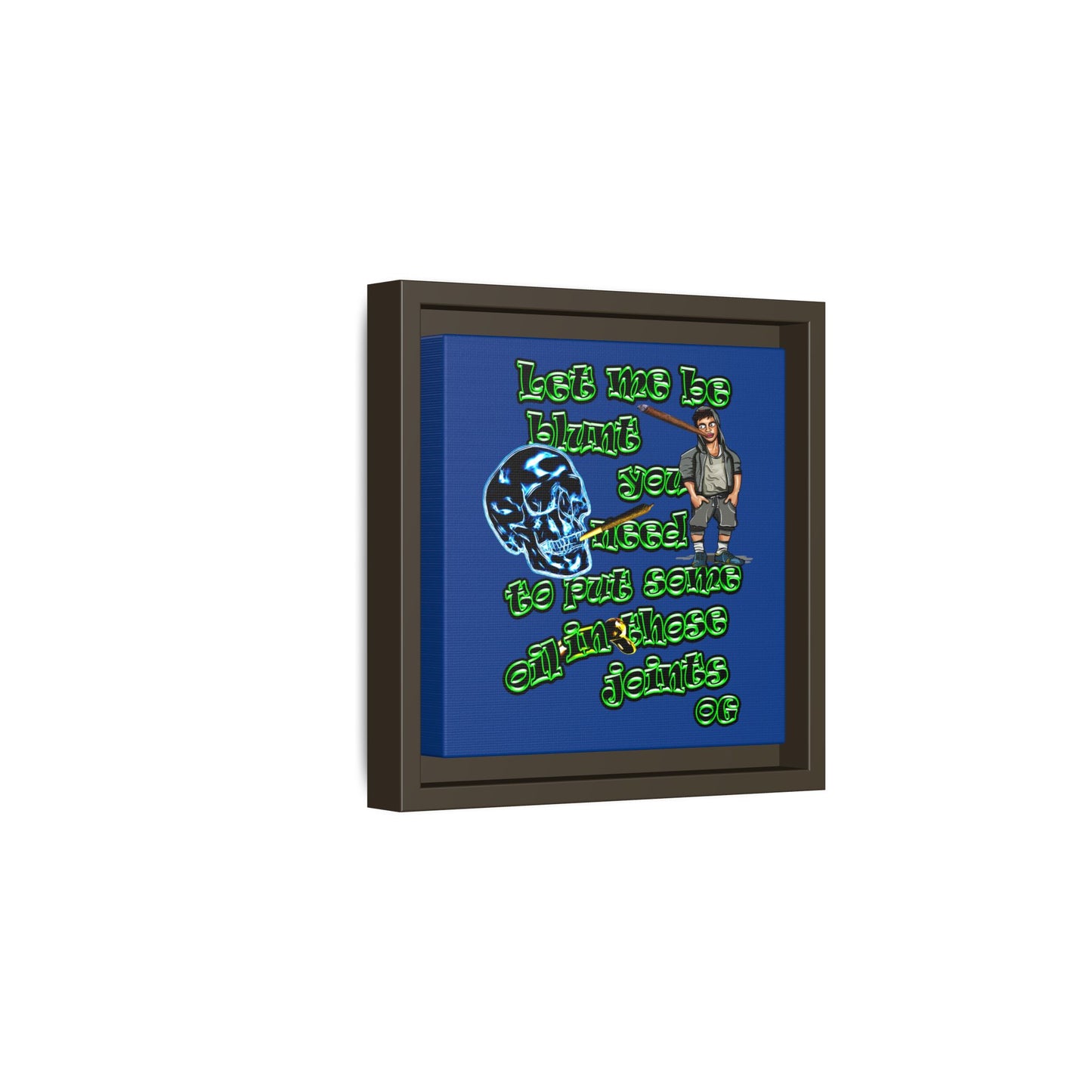 og - framed canvas art (dark blue)