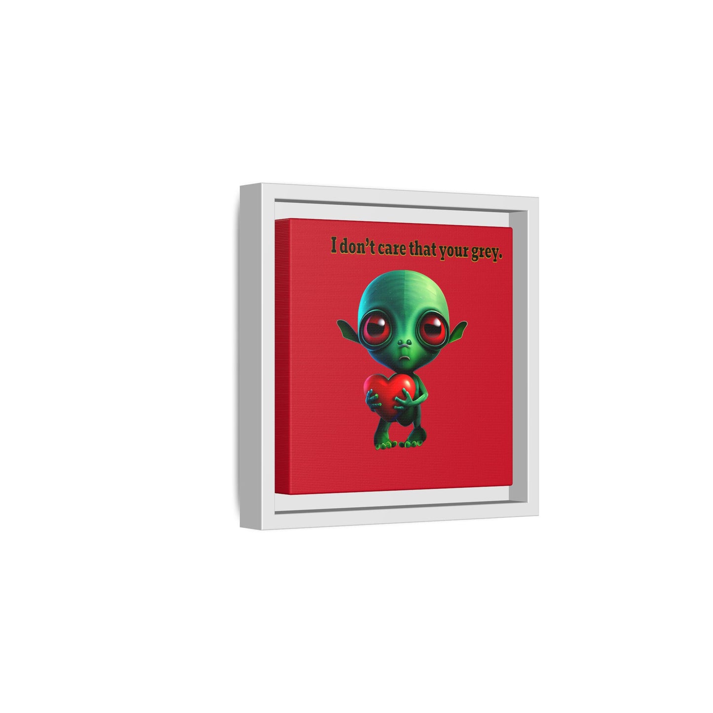 I don't care that your grey - framed canvas art (dark red)