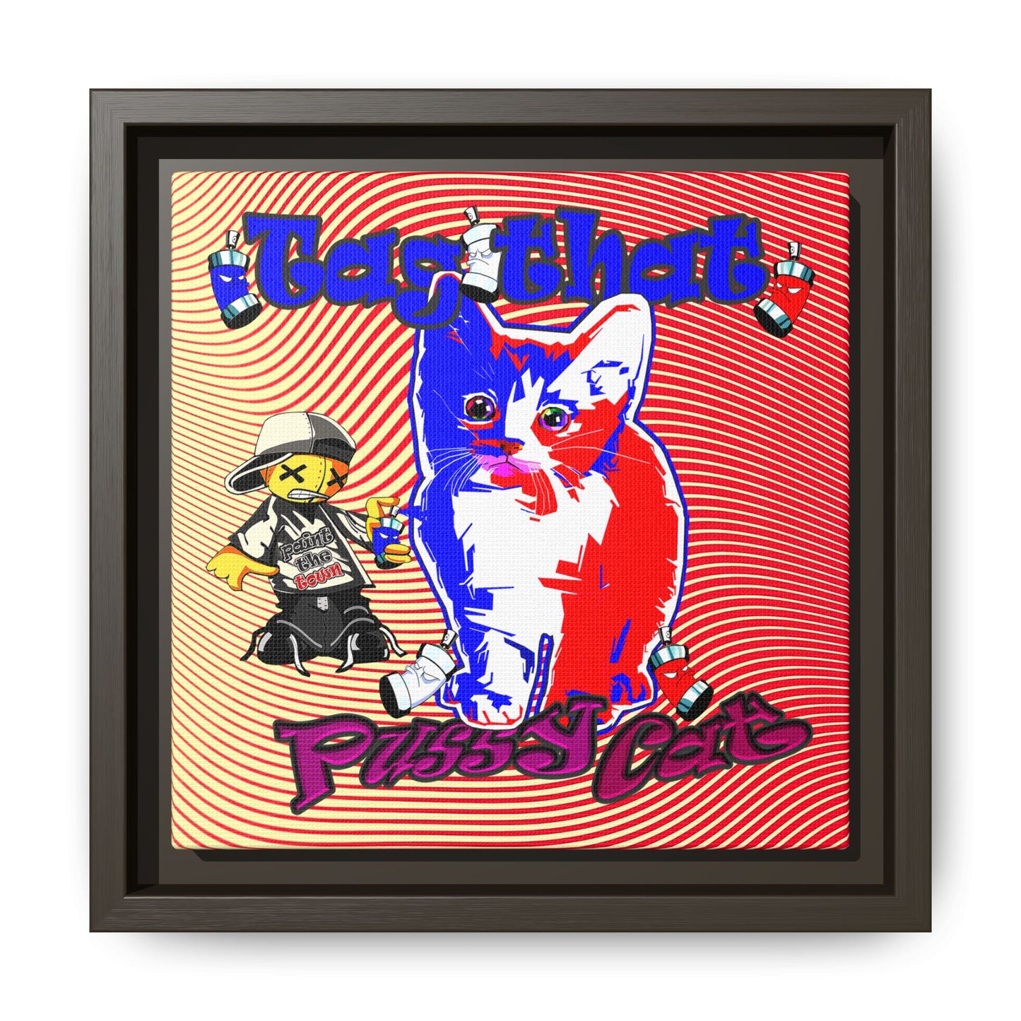 tag that - framed canvas art (yellow-orange wave)