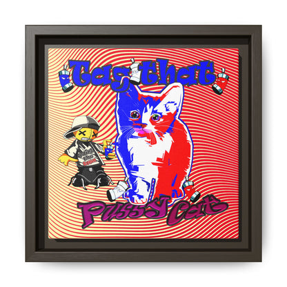 tag that - framed canvas art (yellow-orange wave)