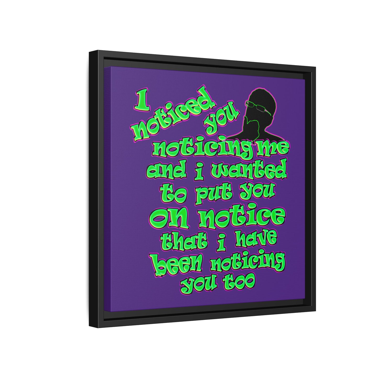 noticed you noticing - framed canvas art (purple)