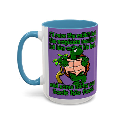 turtle race - Accent Mug (light purple)