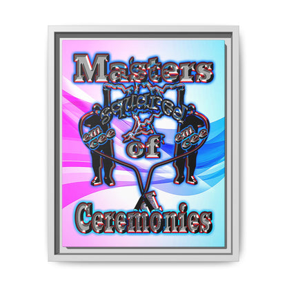 em cee squared - framed canvas art (light blue-pink wave)