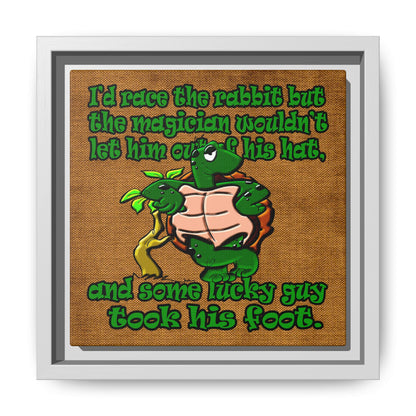 turtle race - framed canvas art (brown papyrus)