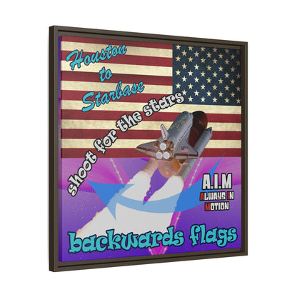 shoot for the stars - framed canvas art (purple-pink wave)