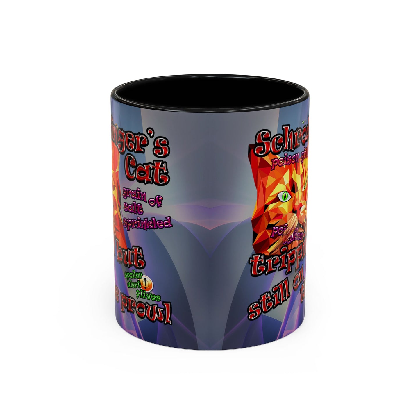 schrodinger's cat - Accent Mug (grey-pink wave)