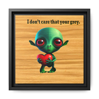 I don't care that your grey - framed canvas art (butterscotch wood finish)