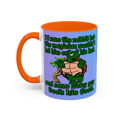 turtle race - Accent Mug (light blue-purple wave)