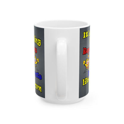 popping like popcorn - White Mug (grey-light grey)