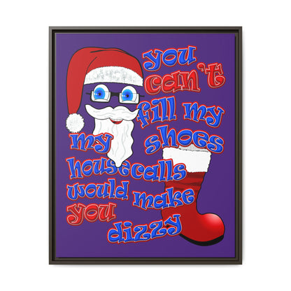 santa's shoes - framed canvas art (purple)