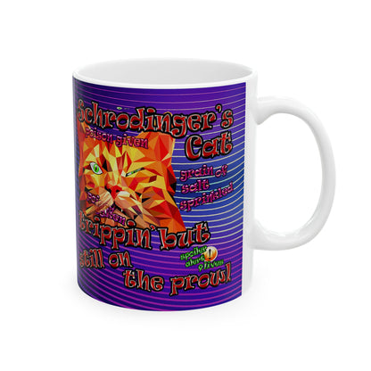 schrodinger's cat - White Mug (purple wave)