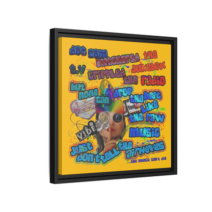 drop the beat - framed canvas art (yellow)