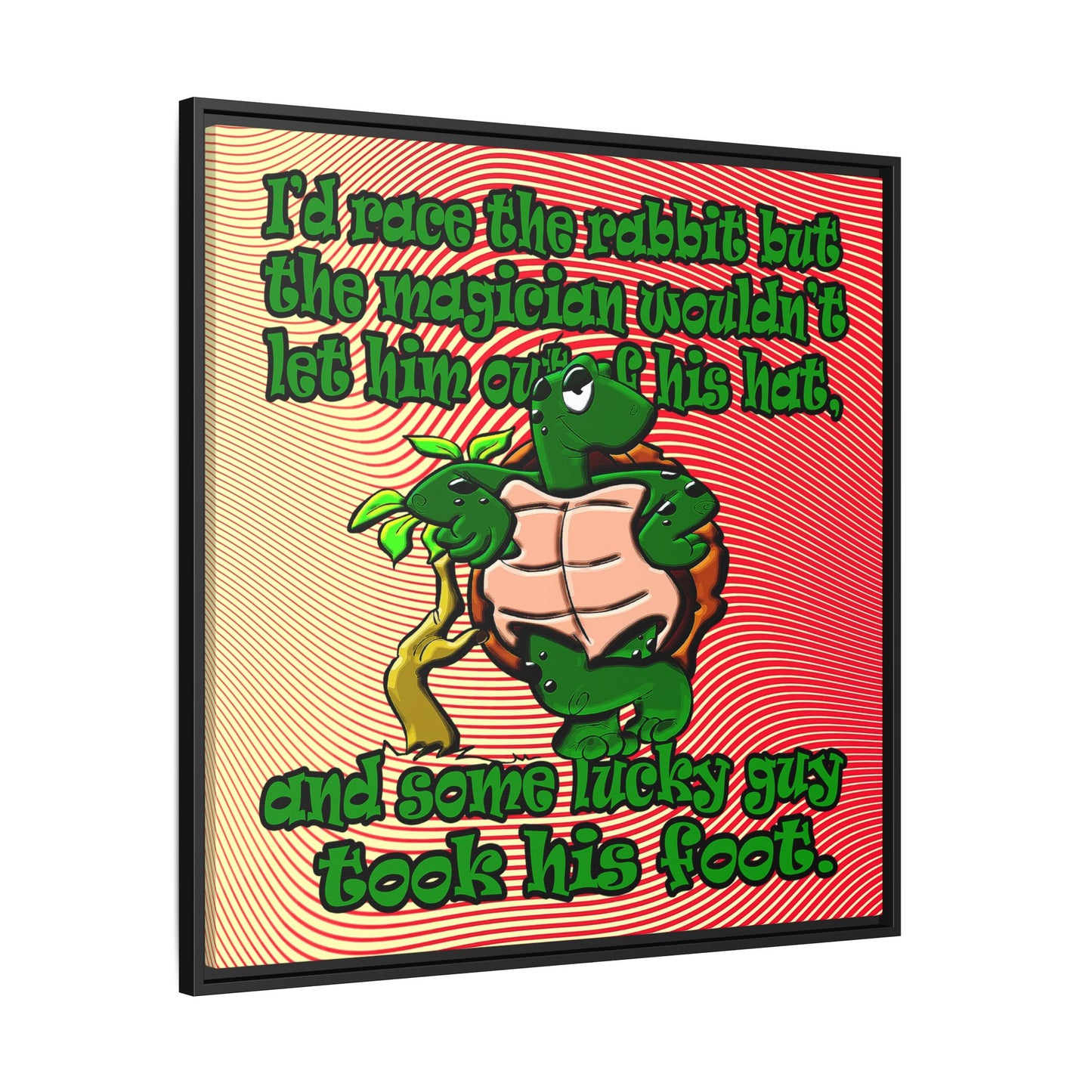 turtle race - framed canvas art (yellow-orange wave)