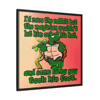 turtle race - framed canvas art (yellow-orange wave)