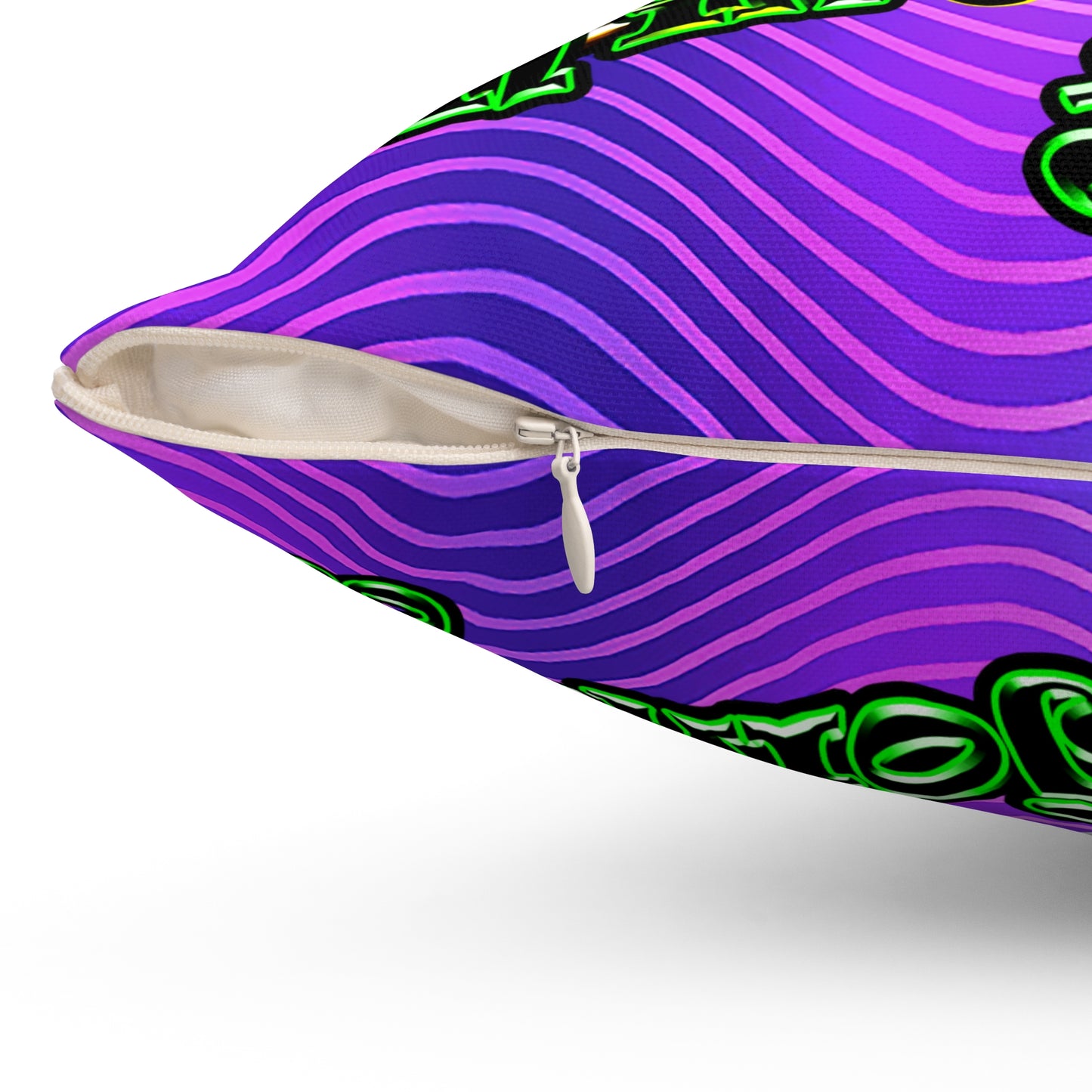 og - Spun Polyester Square Pillow - (purple wave)