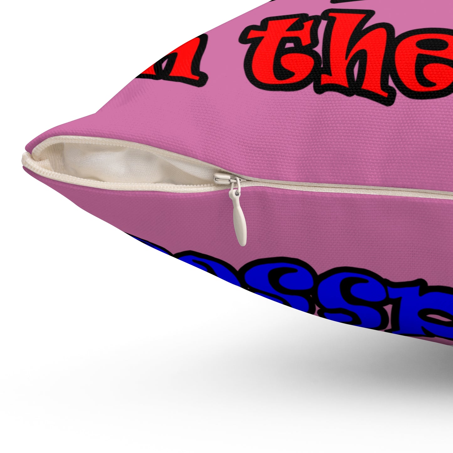 donkeys and elephants - Spun Polyester Square Pillow - (light pink)