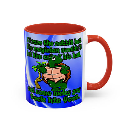turtle race - Accent Mug (blue-white wave)