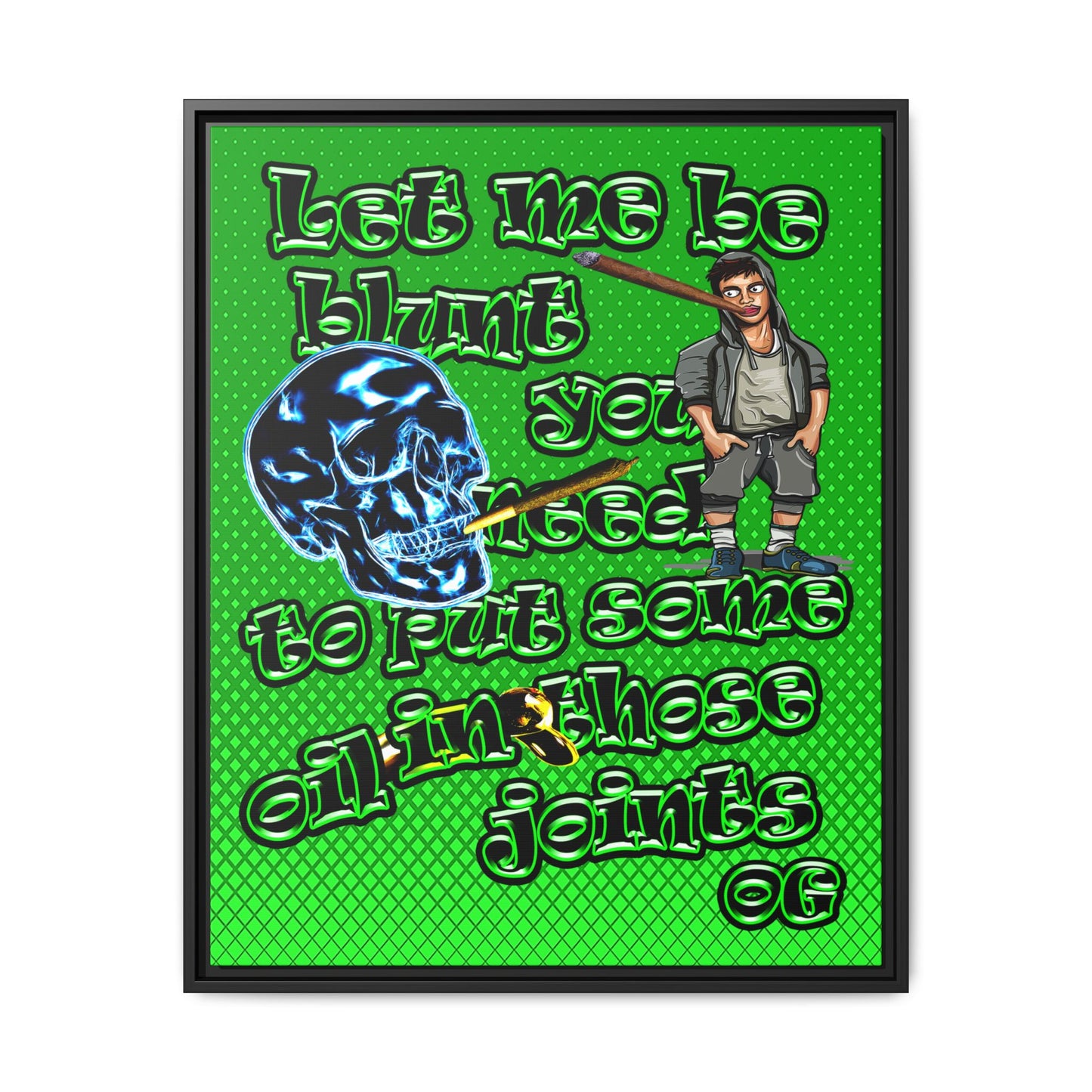 og - framed canvas art (logo green)