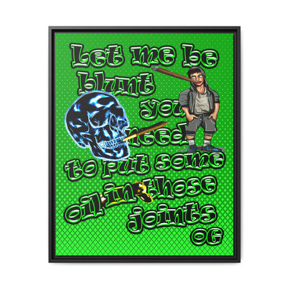 og - framed canvas art (logo green)