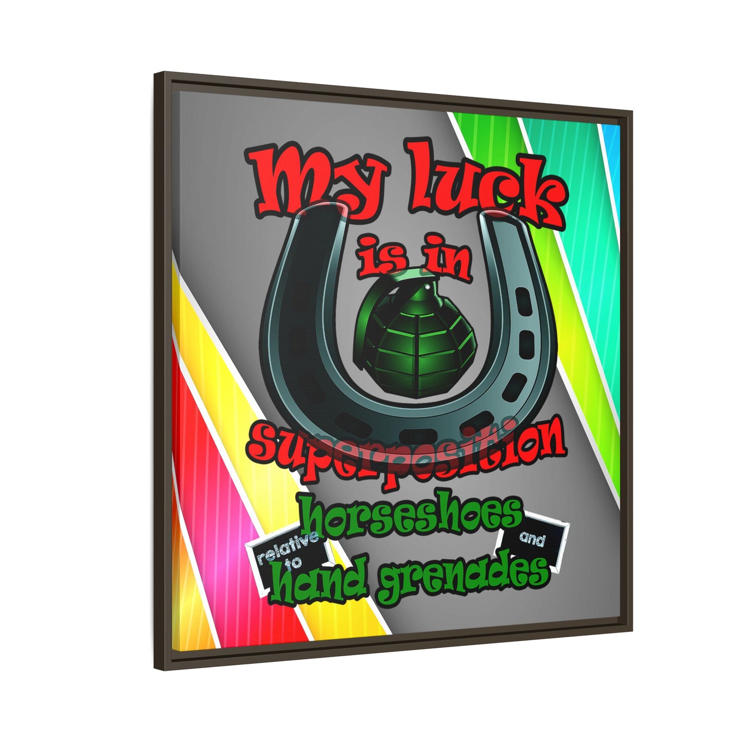 my luck - framed canvas art (rainbow split)