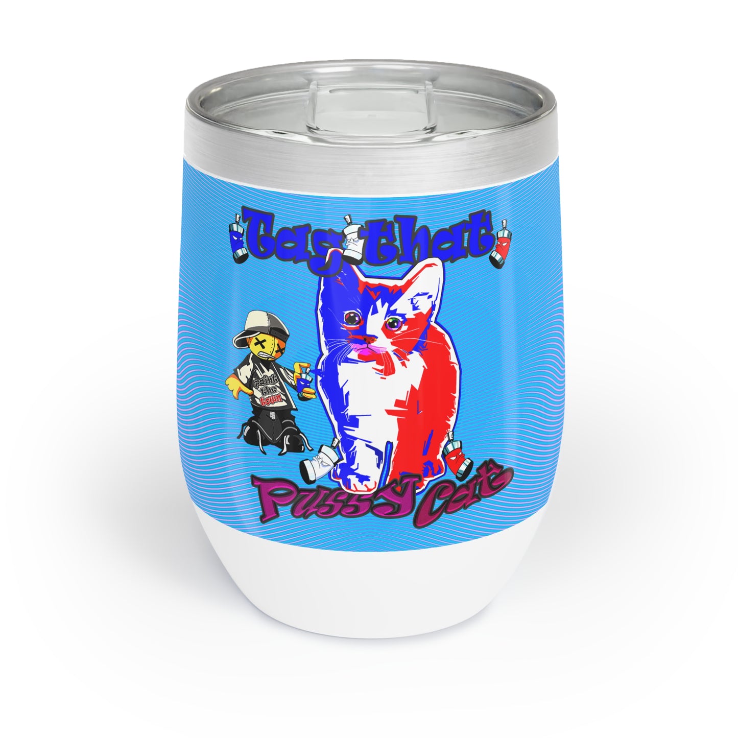 tag that - Chill Wine Tumbler (light blue-purple wave)