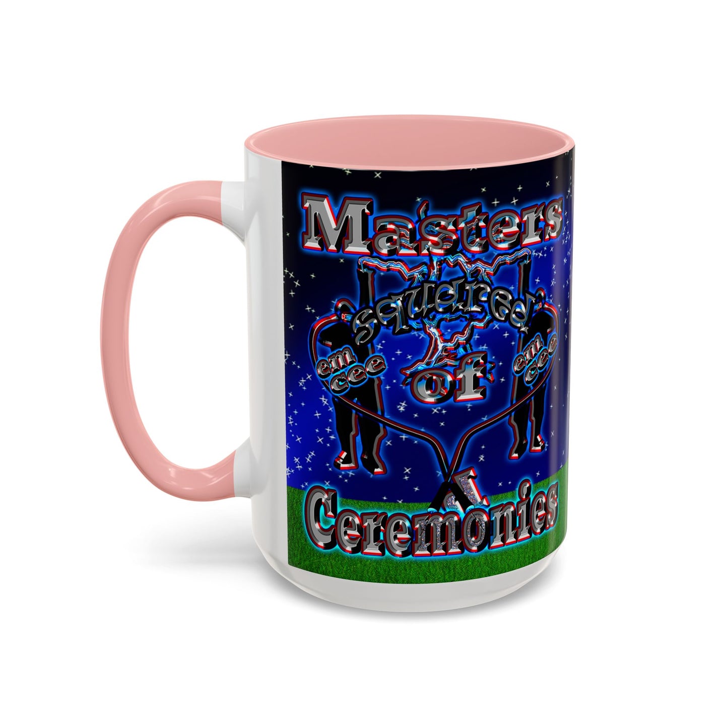 em cee squared - Accent Mug ('snoops' background)