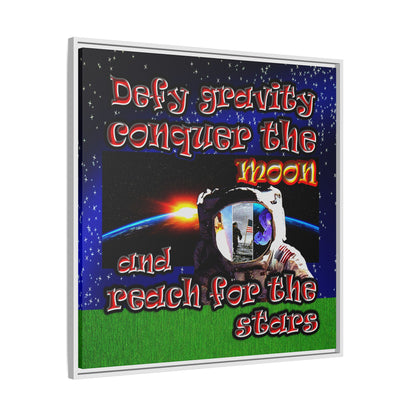defy conquer reach - framed canvas art ('snoops' background)