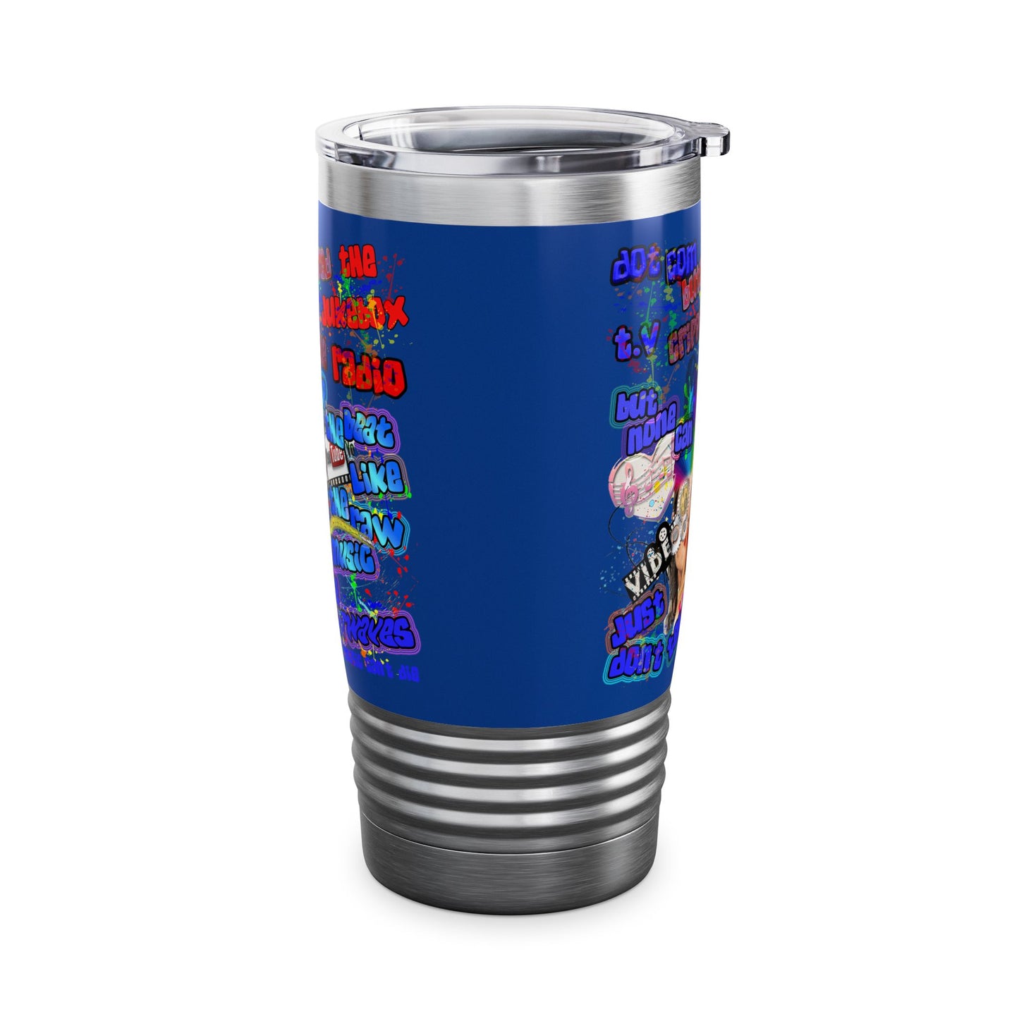 drop the beat - Ringneck Tumbler, 20oz (dark blue)