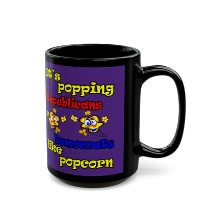 popping like popcorn - Black Mug (purple)