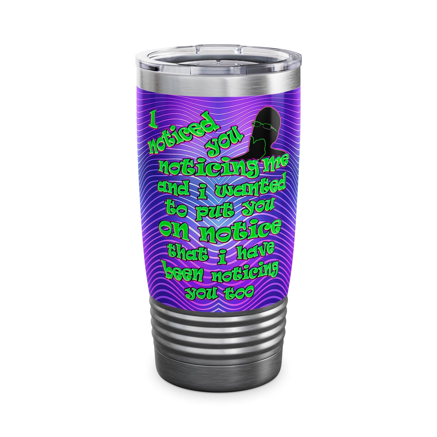 noticed you noticing - Ringneck Tumbler, 20oz (purple wave)
