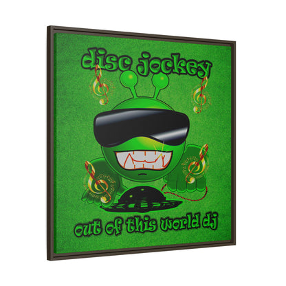 disc jockey - framed canvas art (green turf)