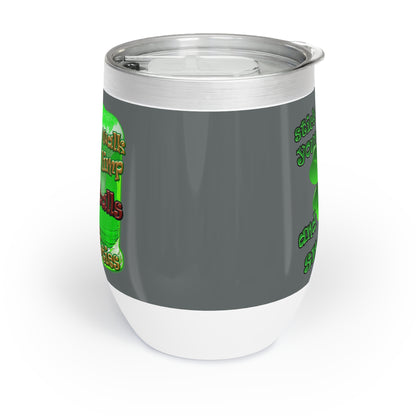 celtics logo - Chill Wine Tumbler (dark grey)