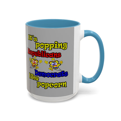 popping like popcorn - Accent Mug (light grey)