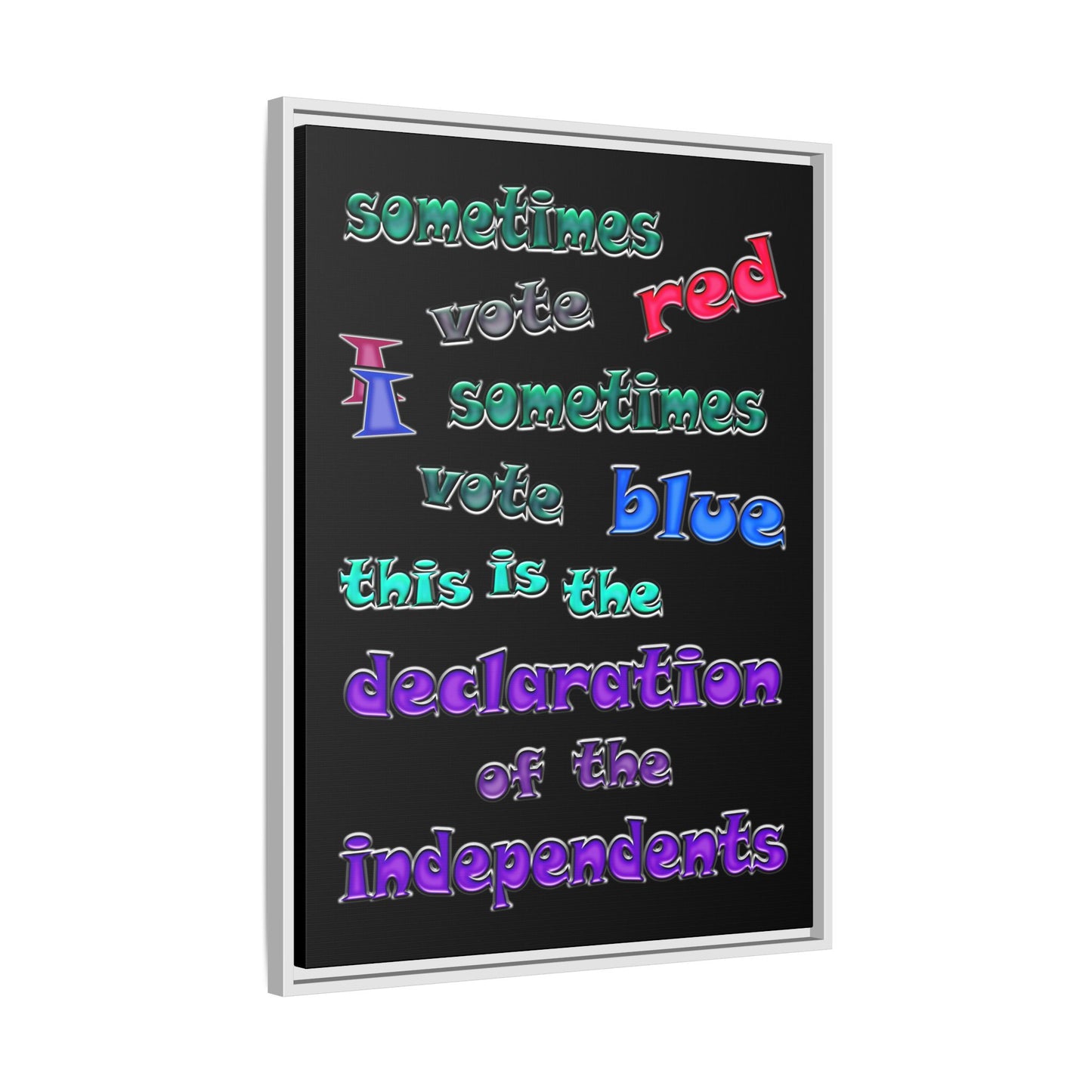 declaration of the independents - framed canvas art (black)