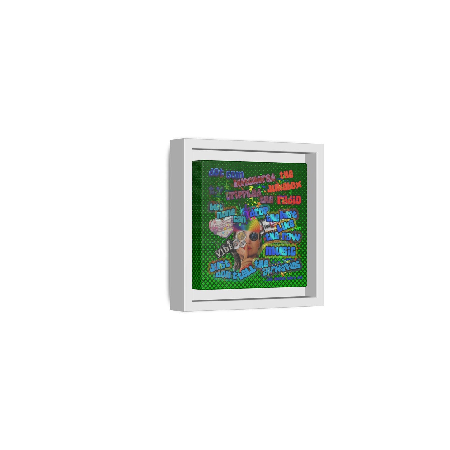 drop the beat - framed canvas art (logo green)
