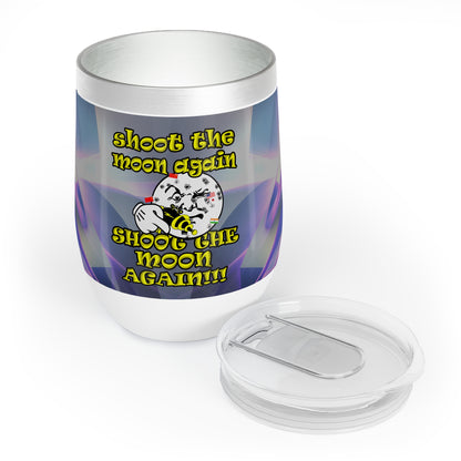 shoot the moon again - Chill Wine Tumbler (grey-pink wave)