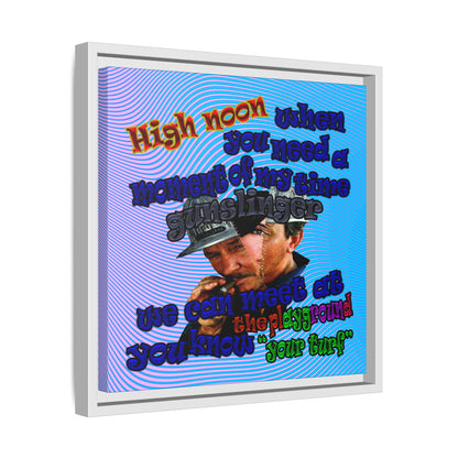 high noon - framed canvas art (light blue-purple wave)