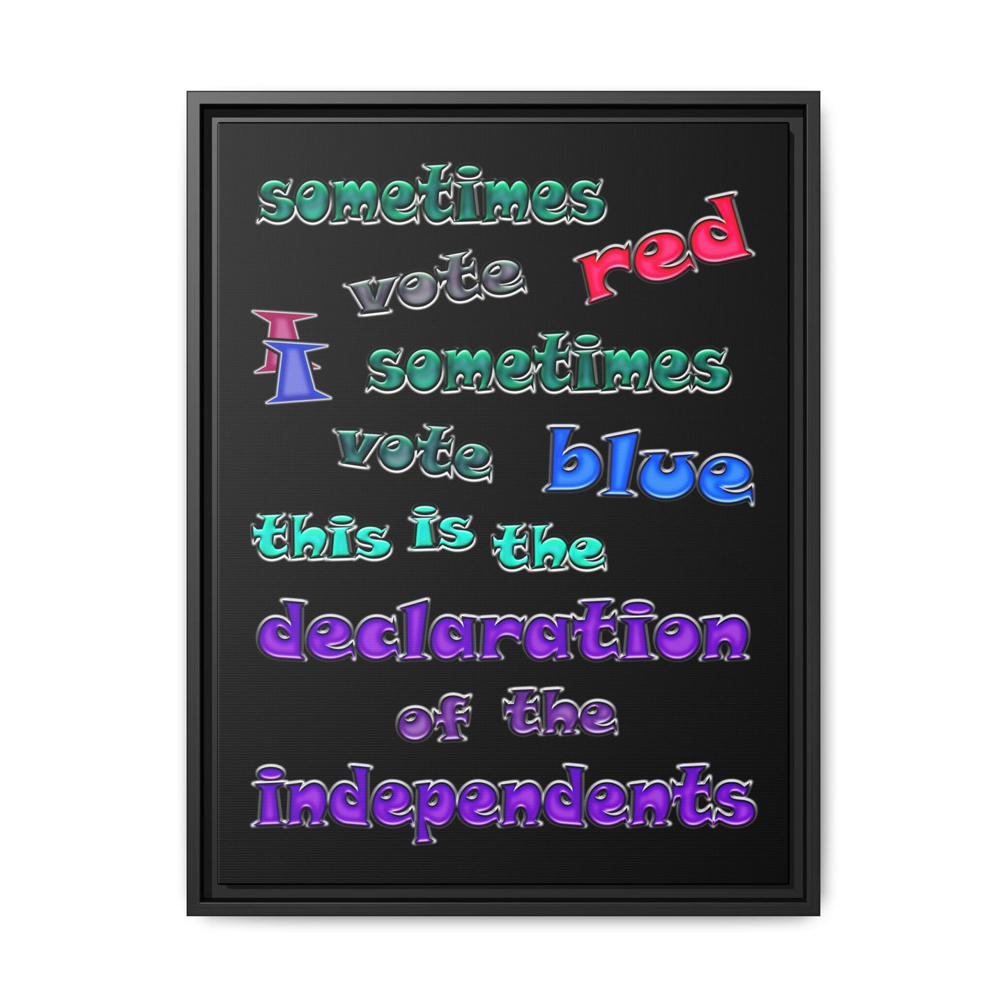 declaration of the independents - framed canvas art (black)