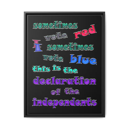 declaration of the independents - framed canvas art (black)