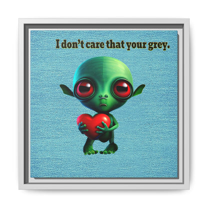 I don't care that your grey - framed canvas art (faded blue)