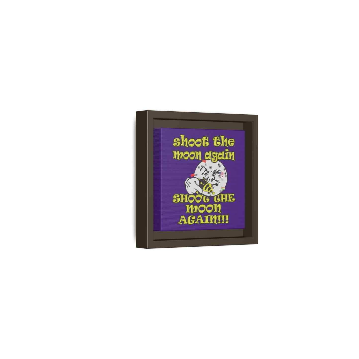 shoot the moon again - framed canvas art (purple)