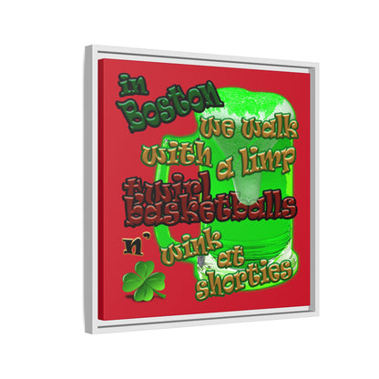 celtics logo - framed canvas art (dark red)