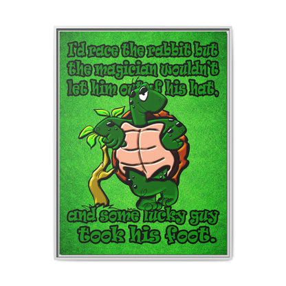 turtle race - framed canvas art (green turf)