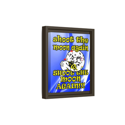 shoot the moon again - framed canvas art (blue-white wave)