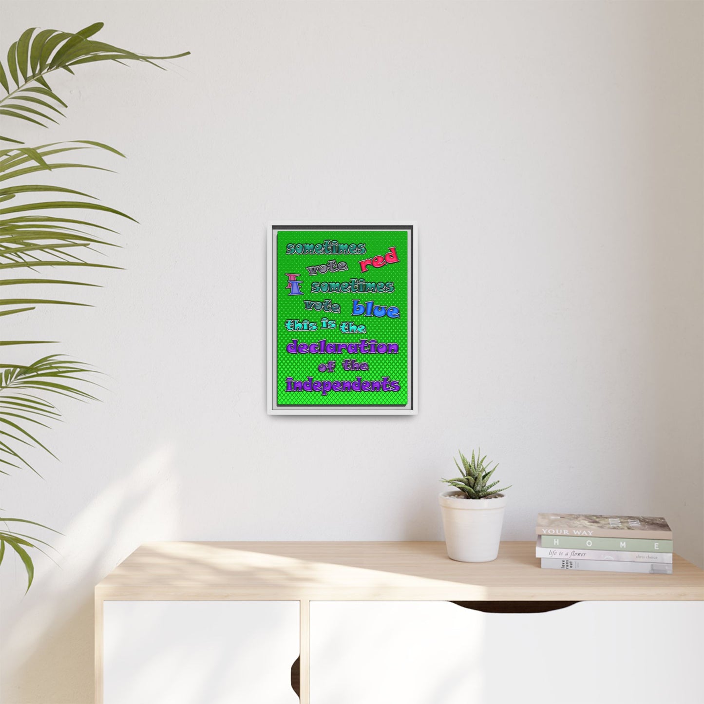 declaration of the independents - framed canvas art (logo green)