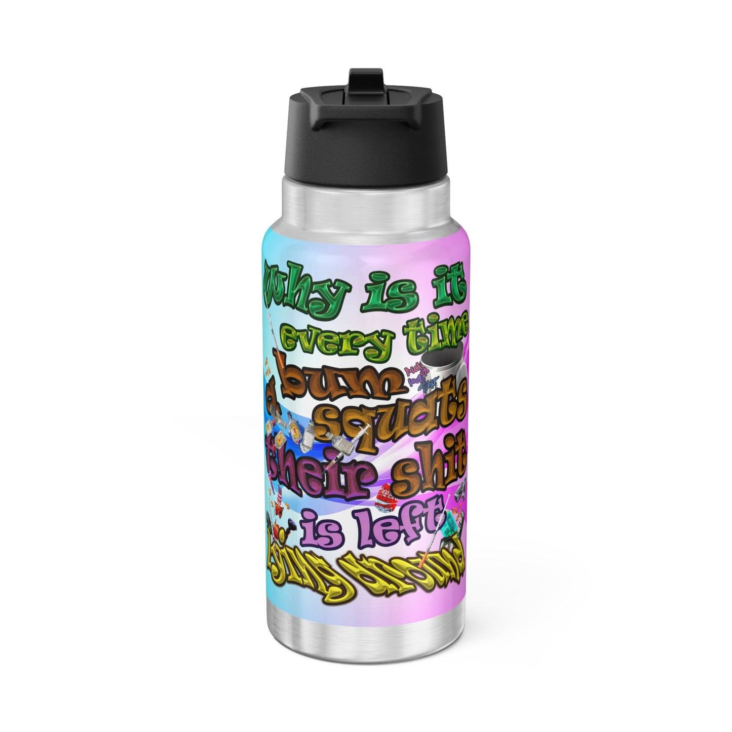 the bum's shit - Gator Tumbler, 32oz (light blue-pink wave)
